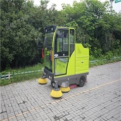 场地驾驶式扫地车 新型电动扫路车 宏园 驾驶室式扫地机