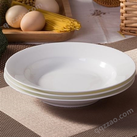 圆形菜盘 家用圆形骨瓷平盘餐盘 规格齐全可定制图案