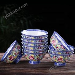 10个装5寸陶瓷碗 景德镇陶瓷碗 大号米饭碗 骨瓷高脚碗 陶瓷餐具仿古碗