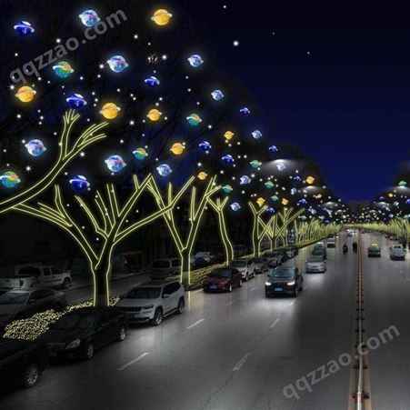 节日造型-新年亮化--道路广场亮化-夜景照明-小行星