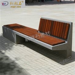 GRC靠椅水泥座椅 异型创意水磨石坐凳定制 户外防腐木公共休息椅