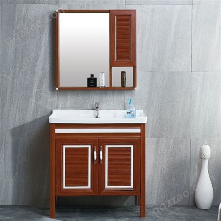 百和美定做洗手盆组合柜 仿实木合金浴室柜设计免漆浴室柜