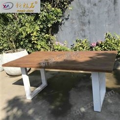 欧美户外混凝土仿木桌  别墅庭院水泥休闲桌定制 长方形餐桌组合