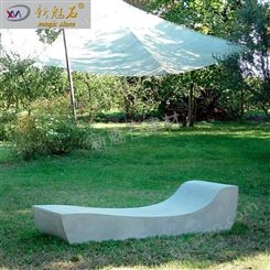 GRC户外草坪休闲区躺椅 个性水泥艺术凳公园休息景观工程座椅定制