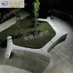 水泥商业街休息凳 Y字型组合凳 GRC混凝土树池休闲座椅坐凳