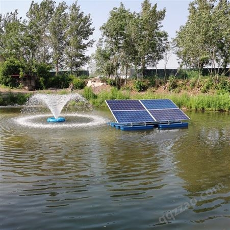 太阳能大功率防堵塞具有多重保护不锈钢喷泉曝气机 绿节光伏增氧曝气机 河道治理曝气设备
