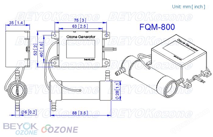 外散热臭氧发生管FQM-800 图片