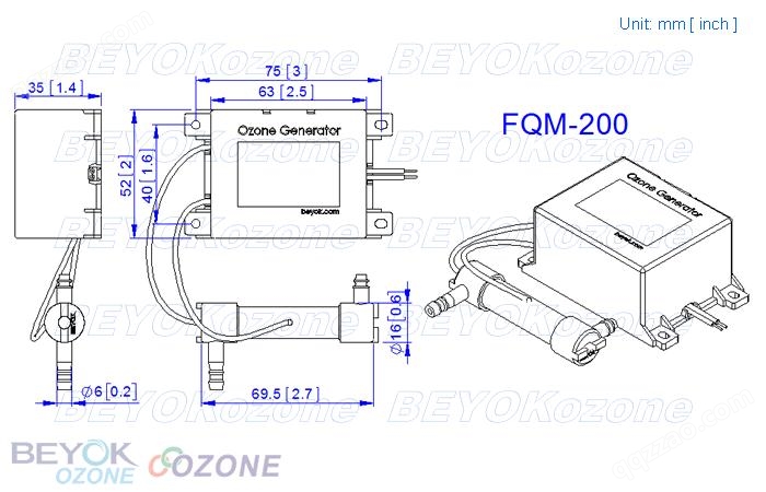 分体式臭氧发生器FQM-200 图片
