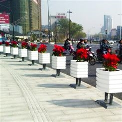 户外pvc花箱 微发泡道路隔离花槽 市政移动飘带花盆护栏安装方便