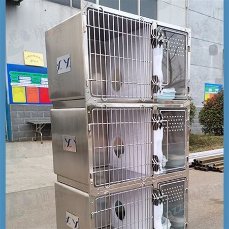 不锈钢高档宠物猫笼三层狗笼寄养笼展示笼生产供应