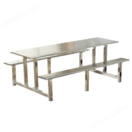 食堂餐桌椅组合学校学生员工工厂饭堂4人6人8人位 不锈钢连体桌子