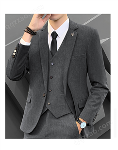 房山西服定制休闲外套男士西装套装韩版职业修身帅气三件套
