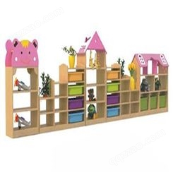 早教实木储物柜 儿童区域角落分区柜 幼儿园组合玩具柜套装