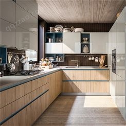 实木厨房柜免费设计 南京原木整体厨房橱柜 多功能橱柜整屋定制