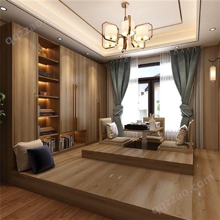 南京现代实木储物榻榻米 床衣柜一体 日式小房间整体地台床定制