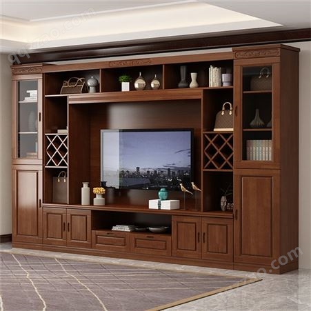 南京奢华实木电视柜 客厅组合欧式宫廷地柜 法式别墅卧室储物柜