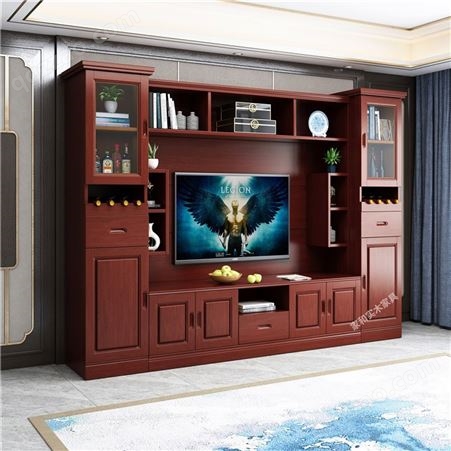 南京新中式实木电视柜 茶几组合客厅家具 岩板地柜 影视机柜储物柜