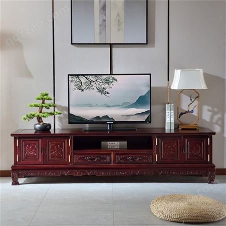 南京新中式实木电视柜 茶几组合客厅家具 岩板地柜 影视机柜储物柜