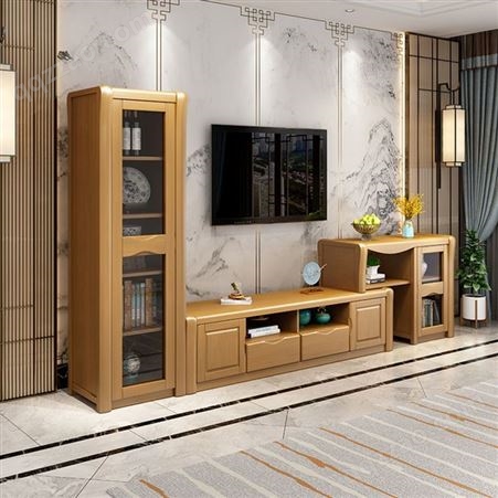 佐尼客厅组合高低电视柜 实木现代多种风格收纳装饰用