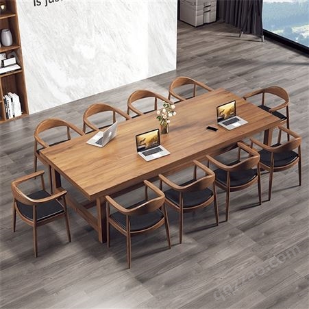 美式实木餐桌椅组合 家用创意简约长方形餐桌 工业风家用休闲桌