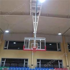 电动悬空篮球架 室内可升降折叠篮球架 鸿福 电动遥控折叠升降吊挂式篮球架 来图供应