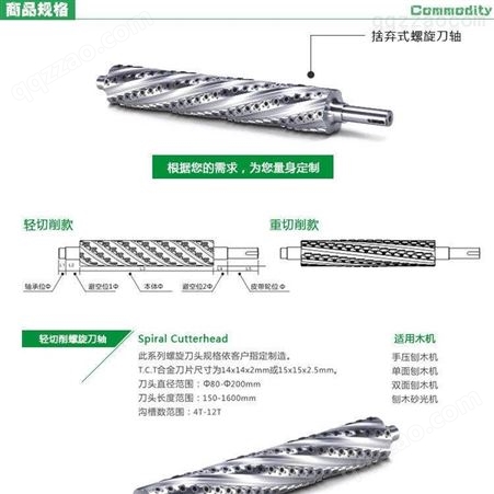 中国台湾螺旋刀轴，中国台湾华新科技 龙德机械工业螺旋刀轴 中国台湾广颖机械